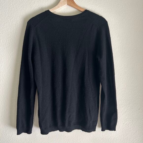 Charter Club Luxury Cashmere Vneck Sweater Black SZM Classic Old Money - Picture 5 of 9